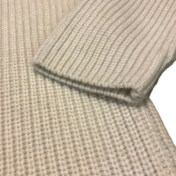 ZARA Creamy Tan Oversized Chunky Knit High Collared Sweater / Dress | XL - Picture 4 of 9